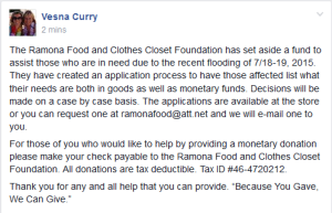 Ramona Food & Clothes Closet Foundation
