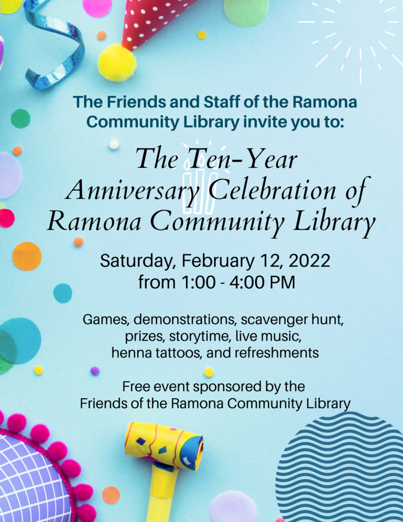 Ramona Library 10 year celebration 2022