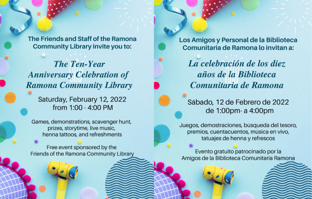 Ramona Library 10-year celebration